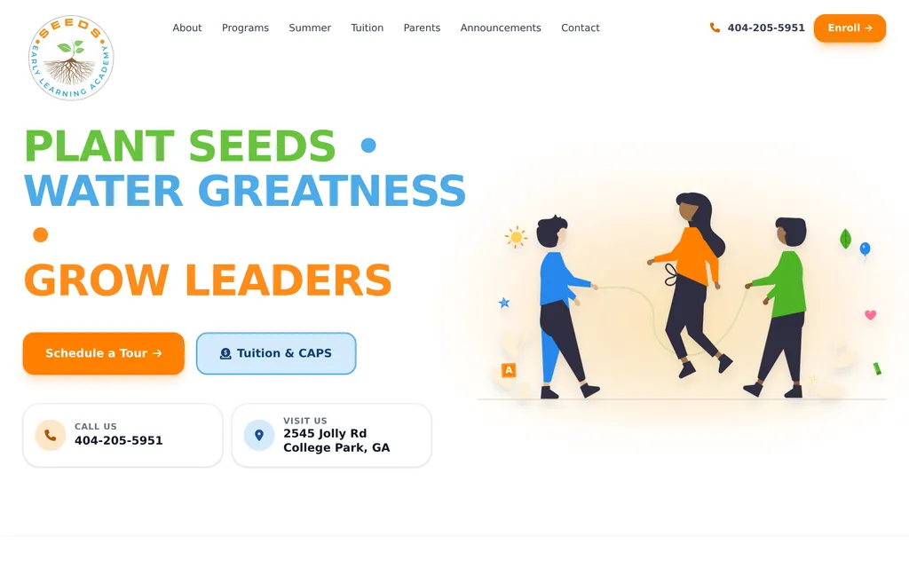 SEED Academy website